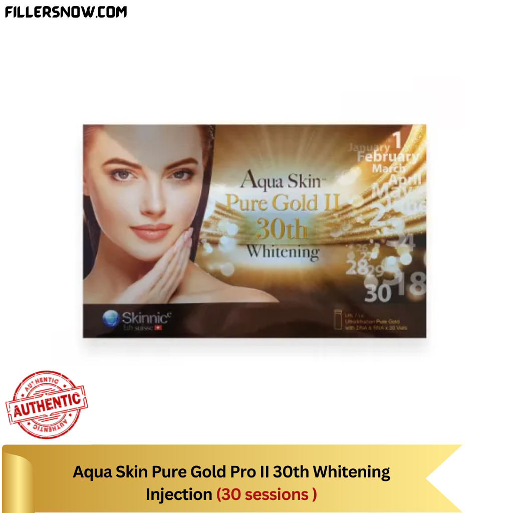 Aqua skin Pure Gold II 30th Whitening Glutathione 30 000mg 30 Sessions