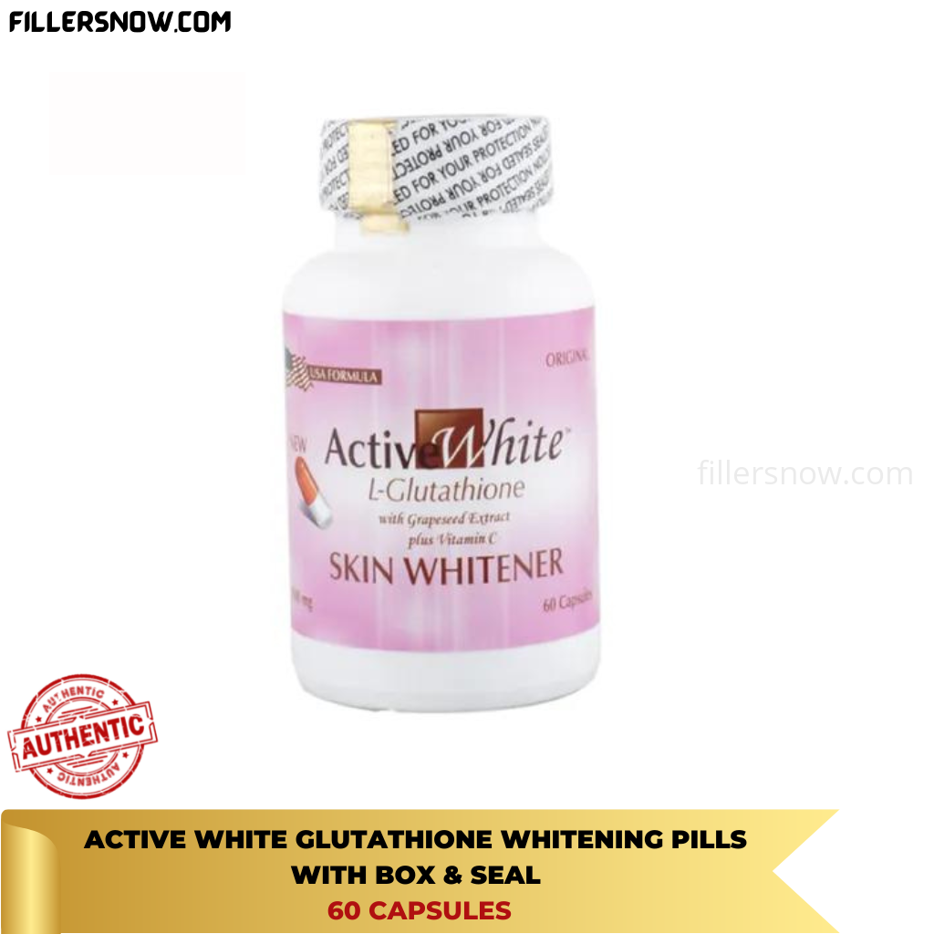 Active White Glutathione Whitening Pills With Box Seal 60 Capsule