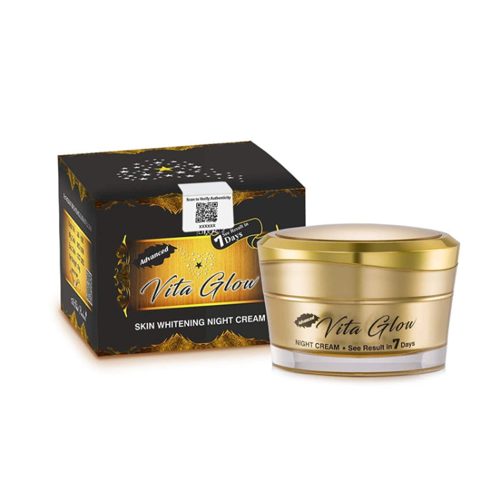 Advanced Vita Glow Night Cream - Safe and Effective Skin Brightening with Security Seal