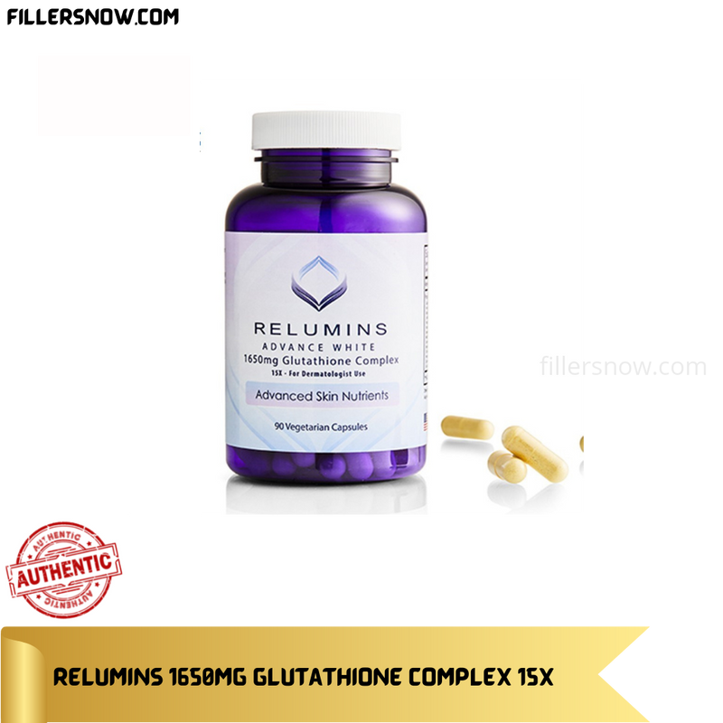 Relumins advance 1650mg 15x Glutathione Capsules (90 veg capsules)