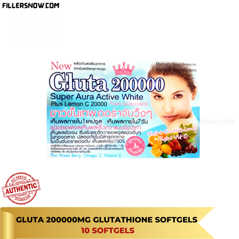 Gluta 200000mg glutathione Softgels (10 Softgels)